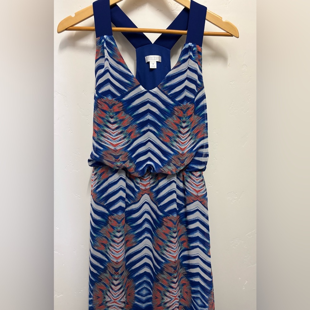 Long Blue and Orange Dress